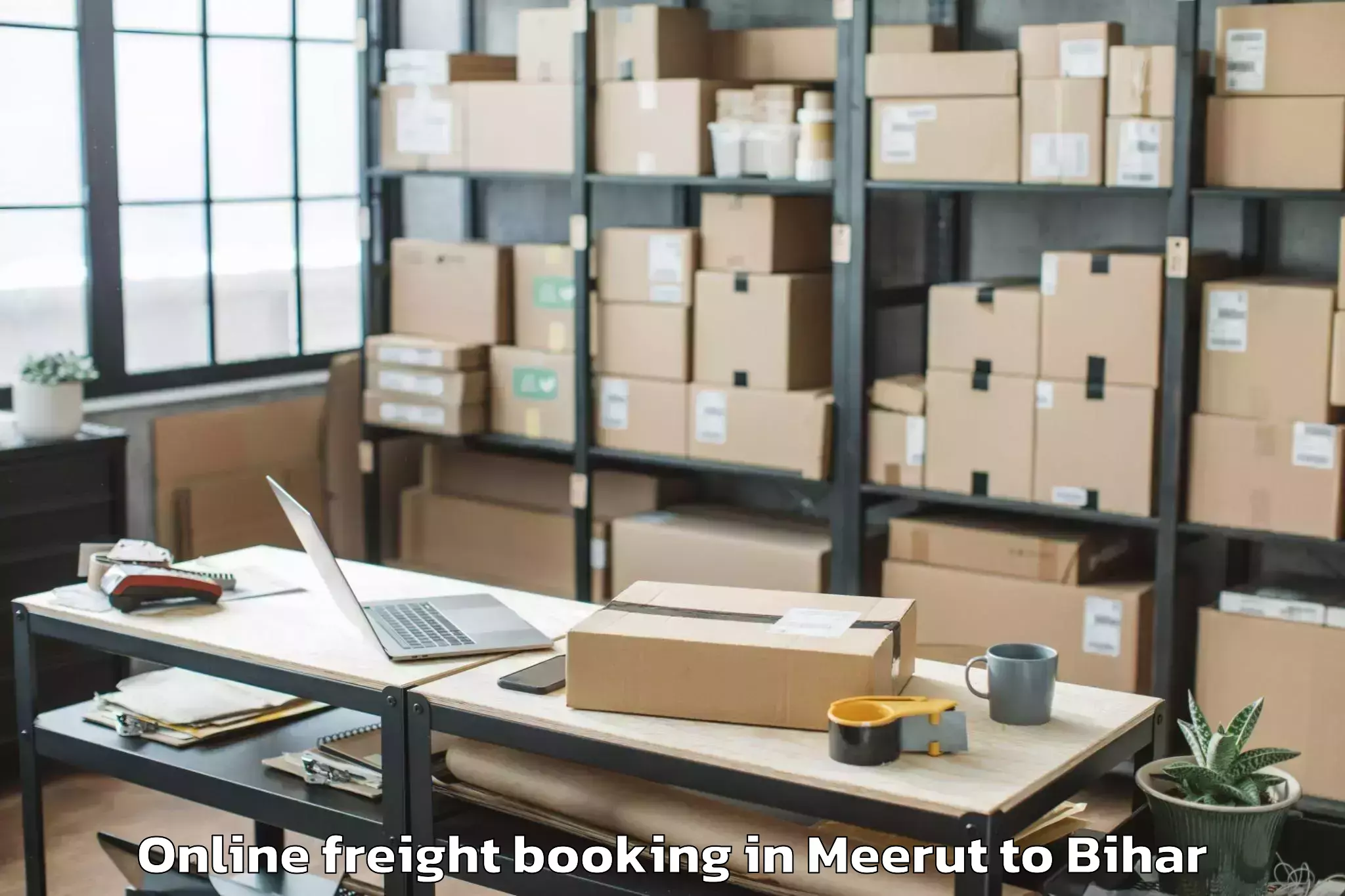 Efficient Meerut to Gaunaha Online Freight Booking